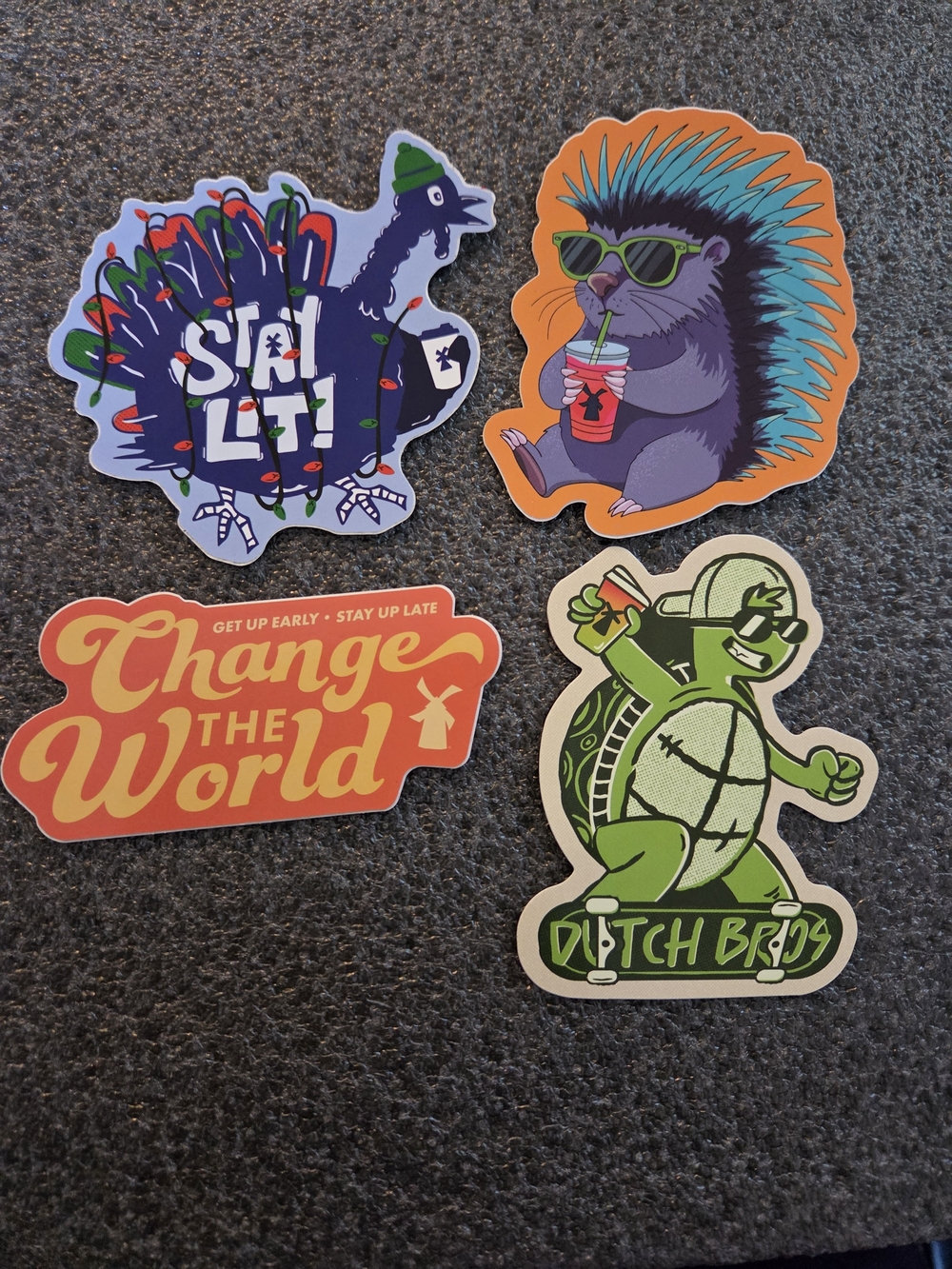 Dutch Bros 4 Pack Of Stickers In great condition